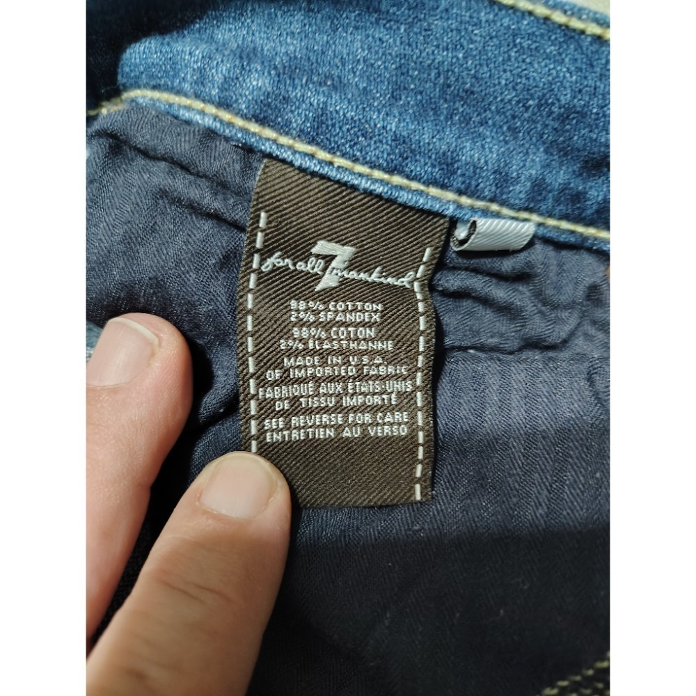 7 For All Mankind Denim Blue Jeans Dark Wash Straight Leg Women's Size 29 W - Picture 5 of 9